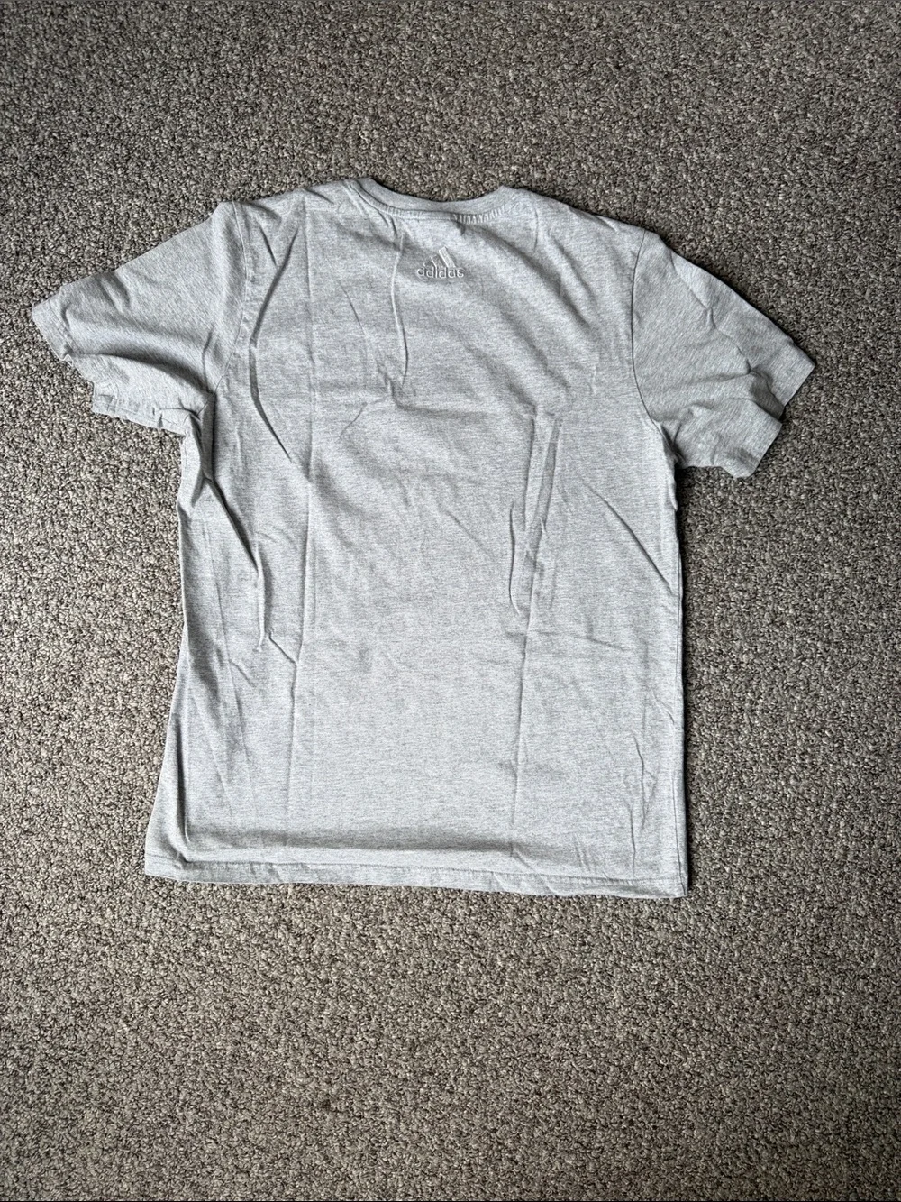 adidas Gray Short Sleeve Logo Tee with White Trefoil